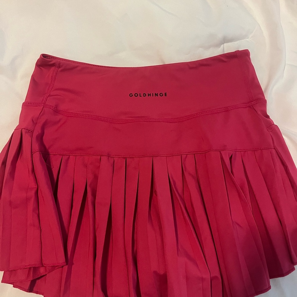 Pink Pleated Mini Skater Skirt for Casual Wear